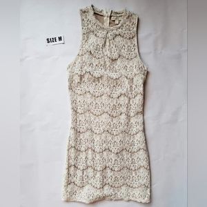 Cream Lace Mini Dress